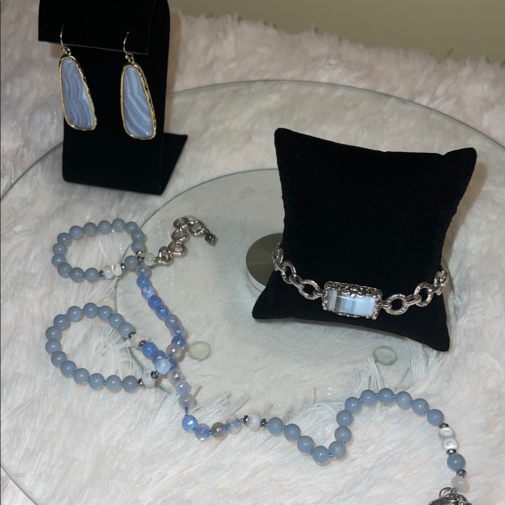 Luxury Artisan Of Bali Blue Opal Bracelet In Solid Sterling Silver